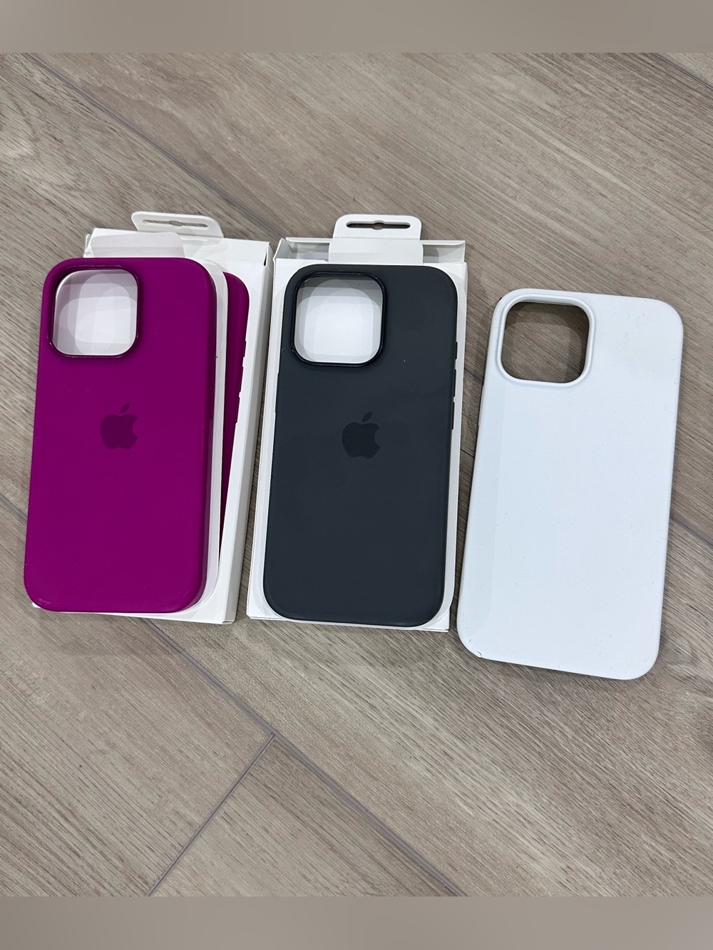 Magsafe iPhone 16 Pro Original‌ Silicone Magnetic Case Fuchsia Pink,Grey, white